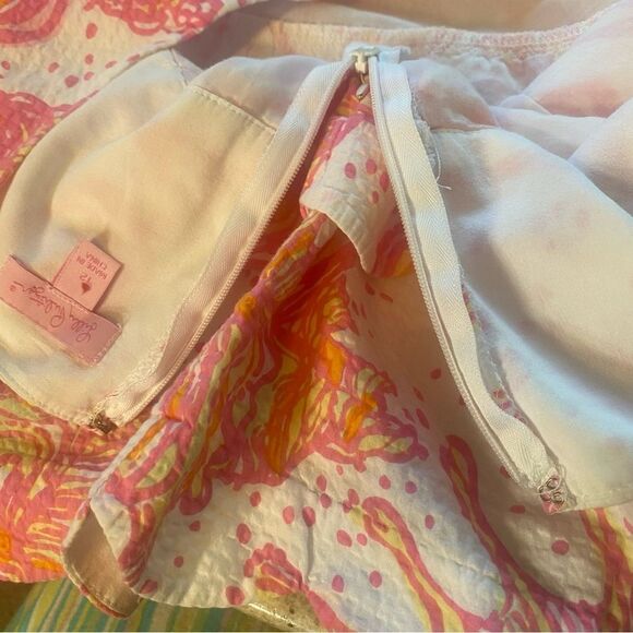 Lilly Pulitzer Tiered Scalloped Edge Conched Out Mini Skirt Size 12 - Picture 6 of 12